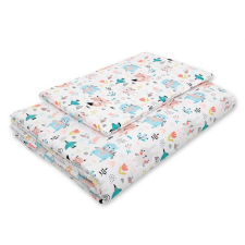 BabyLion Sweet baby 2 részes babaágynemű szett töltettel - boho állatok, kék, rózsaszín 100x135 lakástextília