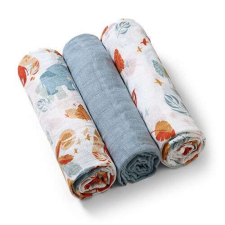 Babyono 3 db-os színes,mintás textil pelenka - acélkék mosható pelenka