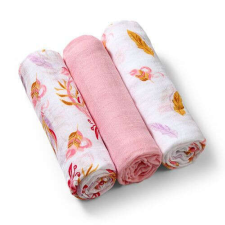 Babyono 3 db-os színes,mintás textil pelenka bambusz - rózsaszín mosható pelenka