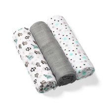Babyono 3 db-os színes,mintás textil pelenka bambusz - szürke csillagos mosható pelenka