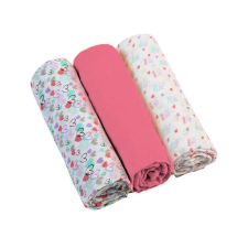 Babyono 3 db-os színes,mintás textil pelenka - rózsaszín szívecske mosható pelenka