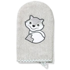 Babyono bambusz mosdókesztyű róka 21 × 12 cm, szürke lakástextília