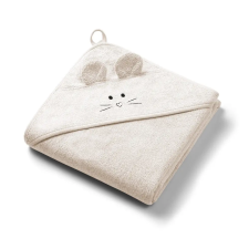 Babyono fürdőlepedő kapucnis bambusz 100x100cm egérfülekkel krémszínű 1553/05 babatörülköző, kifogó