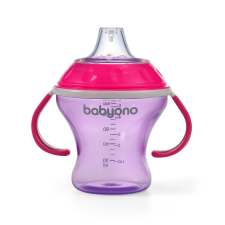  BabyOno itatópohár - csöpögésmentes puha csőrrel 3hó 180ml pink 1456/02 babaétkészlet