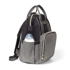 Babyono pelenkázó táska OSLO STYLE hátizsák 30x40x16cm fekete/szürke 1424/01 babakocsi
