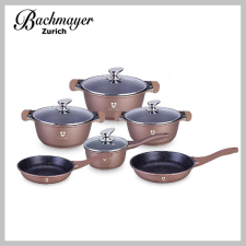 BachMayer 10 részes teflonbevonatú edénykészlet burgundy színben BM-7810 edény