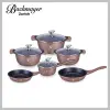 BachMayer 10 részes teflonbevonatú edénykészlet burgundy színben BM-7810