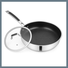 BachMayer Rozsdamentes Acél Serpenyő Fedővel 28 cm BM-1014-28 edény