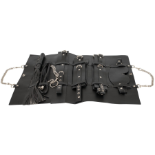 Bad Kitty - műbőr kötöző szett táskában (11 részes) - fekete bilincs, kötöző