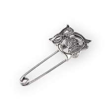 Bagoly biztonsági bross 25 * 50 mm Platinium bross