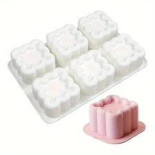 Baking &amp; Pet Kft Négyzet virág mintás mousse szilikon forma-6 részes sütés és főzés