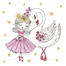  Balett, Balerina With Swan szalvéta 20 db-os 33x33 cm party kellék