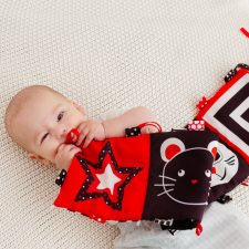 Bali Bazoo Kontrasztos plüss kihajtható könyv - Állatok kreatív és készségfejlesztő