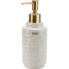 baliv Cosy Wave trend szappanadagoló kerámia bézs-arany fürdőszoba kiegészítő