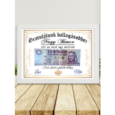 Ballagási ajándék - Első milliód falikép grafika, keretezett kép