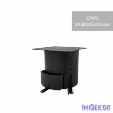  Ballagó kalap fiókos papírdoboz 14,5x12,5 cm - Fekete dekorációs kellék