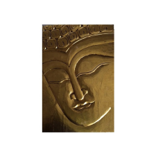 Balnea Egzotikus, kézzel faragott fa buddha falikép , ARANY - nagy 40 x 30 cm grafika, keretezett kép