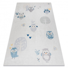 BAMBINO 1161 mosható szőnyeg Baglyok gyerekeknek csúszásgátló - szürke 160x220 cm lakástextília