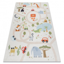 BAMBINO 1165 mosható szőnyeg Állatkert gyerekeknek csúszásgátló - bézs 120x170 cm lakástextília