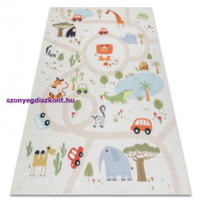 BAMBINO 1165 mosható szőnyeg Állatkert gyerekeknek csúszásgátló - bézs 80x150 cm lakástextília