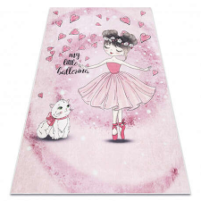 BAMBINO 2185 mosható szőnyeg Balerina, cica gyerekeknek csúszásgátló - rózsaszín 140x190 cm lakástextília