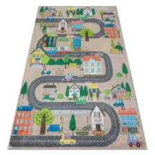  BAMBINO 34600 mosható szőnyeg Város, utcák gyerekeknek csúszásgátló - bézs / szürke 120x170 cm lakástextília