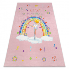 BAMBINO 41870 mosható szőnyeg Balerina, szivárvány gyerekeknek csúszásgátló - rózsaszín 200x290 cm lakástextília