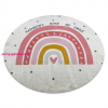  BAMBINO 47810 kör mosható szőnyeg Szivárvány, pöttyök gyerekeknek csúszásgátló - fehér / rózsaszín kör 100 cm
