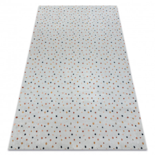 BAMBINO 47890 mosható szőnyeg Pöttyök gyerekeknek csúszásgátló - fehér / barna 140x200 cm lakástextília