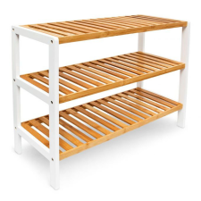 Bambusz-fehér 3 polcos cipőtartó 54,5x70x24,5 cm 10017705 bútor