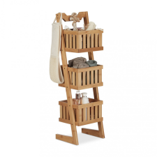 Bambusz fürdőszobai polc 3 kosárral 77x23x20 cm fürdőszoba bútor