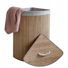  Bambusz Sarok Szennyeskosár - natúr - 60 Literes - Kivehető Béléssel + AJÁNDÉK bútor