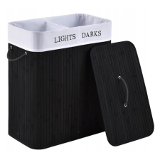  Bambusz Szennyeskosár - fekete - 100 Literes - Kivehető Béléssel + AJÁNDÉK bútor