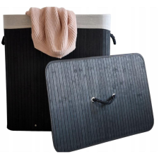  Bambusz Szennyeskosár - fekete - 150 Literes - Kivehető Béléssel + AJÁNDÉK bútor