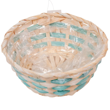  Bambusz tál bélelt kék D20cm M8cm dekorációs kellék