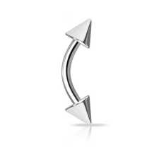 Banán piercing titánból 8mm, tüske végekkel (ezüst színű) testékszer