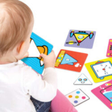  Banana Panda oktató puzzle, első formák- háromszögek és négyszögek puzzle, kirakós