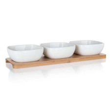 Banquet Brillante kínáló tálkák bambusz tálcán - 33x9,7 cm konyhai eszköz