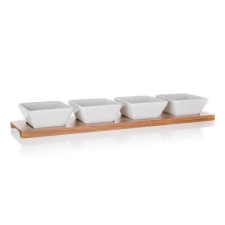Banquet Brillante kínáló tálkák bambusz tálcán - 40x9,5 cm konyhai eszköz