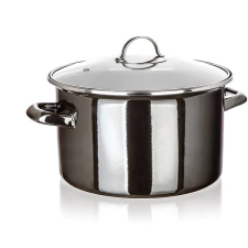 Banquet METALLIC Black zománcozott 26 cm 6 l, fedővel edény
