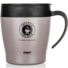 Banquet TAZZA Latte utazó termo bögre 330 ml, világosbarna termosz