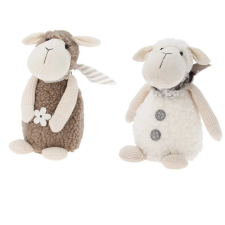  Bárány ülő textil 16cm dekorációs kellék