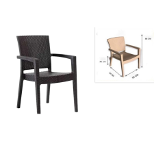  Baraw Rattan Karfás Szék Barna kerti bútor