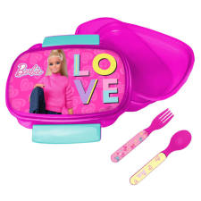  Barbie Love szendvicsdoboz + evőeszköz szett uzsonnás doboz