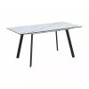  Bari Kihúzható Márvány Étkezőasztal MDF Fehér-Fekete Modern