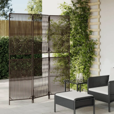  Barna 3-paneles polyrattan térelválasztó bútor
