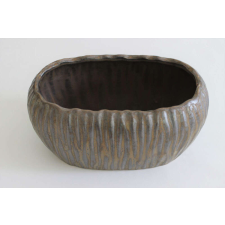 Barna-arany ovális kerámia virágcserép 24cm kerti tárolás