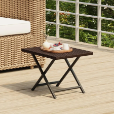  barna összecsukható polyrattan asztal 45x35x32 cm kerti bútor