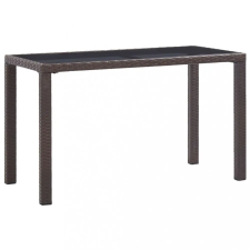  Barna polyrattan kerti asztal 123 x 60 x 74 cm kerti bútor