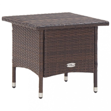  Barna polyrattan teázóasztal 50 x 50 x 47 cm kerti bútor